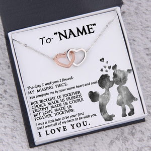 Personalized Interlocked Heart Necklace - To My Girlfriend - You Complete Me By Your Warm Heart - Gnp13015
