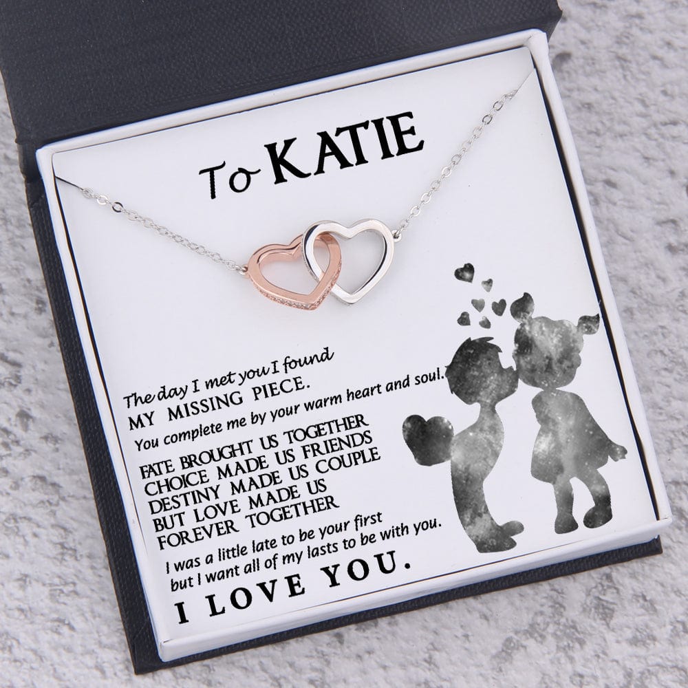 Personalized Interlocked Heart Necklace - To My Girlfriend - You Complete Me By Your Warm Heart - Gnp13015
