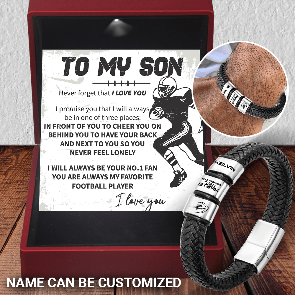 Personalized Leather Bracelet - American Football - To My Son - I Love You - Gbzl16009