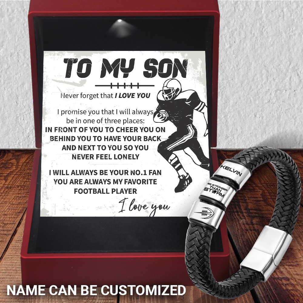 Personalized Leather Bracelet - American Football - To My Son - I Love You - Gbzl16009