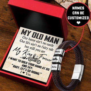 Personalized Leather Bracelet - Biker - My Old Man - You Are My King Forever - Gbzl26007