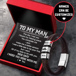 Personalized Leather Bracelet - Biker - To My Man - I Love You - Gbzl26006