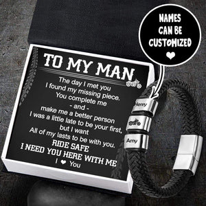 Personalized Leather Bracelet - Biker - To My Man - I Love You - Gbzl26006