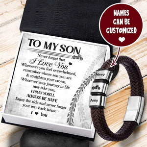 Personalized Leather Bracelet - Biker - To My Son - I Love You - Gbzl16001