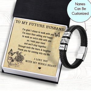 Personalized Leather Bracelet - Skull - To My Future Husband - Thank You For Coming Into My Life - Gbzl24004