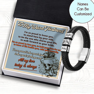 Personalized Leather Bracelet - Skull - To My Weird Husband - All My Love Today & Always - Gbzl14008