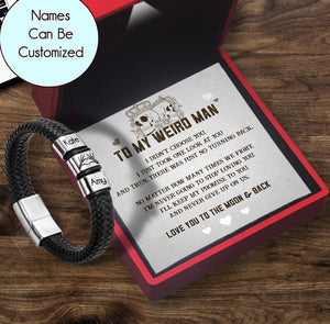 Personalized Leather Bracelet - Skull - To My Weird Man - I'm Never Going To Stop Loving You - Gbzl26021
