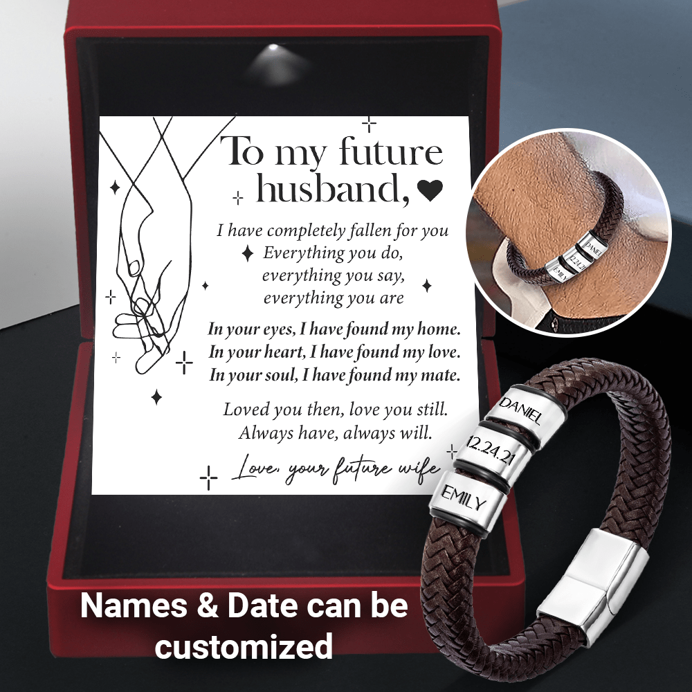 Personalized Leather Bracelet - Wedding - To My Future Husband - I Have Found My Home - Gbzl24001