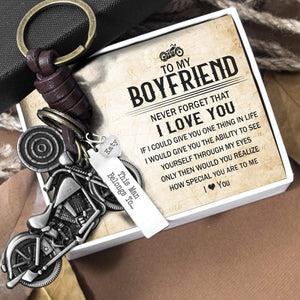 Personalized Motorcycle Keychain - To My Boyfriend - I Love You - Gkx12007
