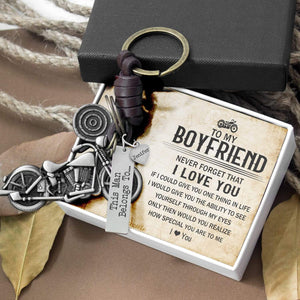 Personalized Motorcycle Keychain - To My Boyfriend - I Love You - Gkx12007