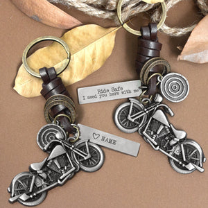 Personalized Motorcycle Keychain - To My Ole Lady - Ride Safe I Need You Here With Me - Gkx13001
