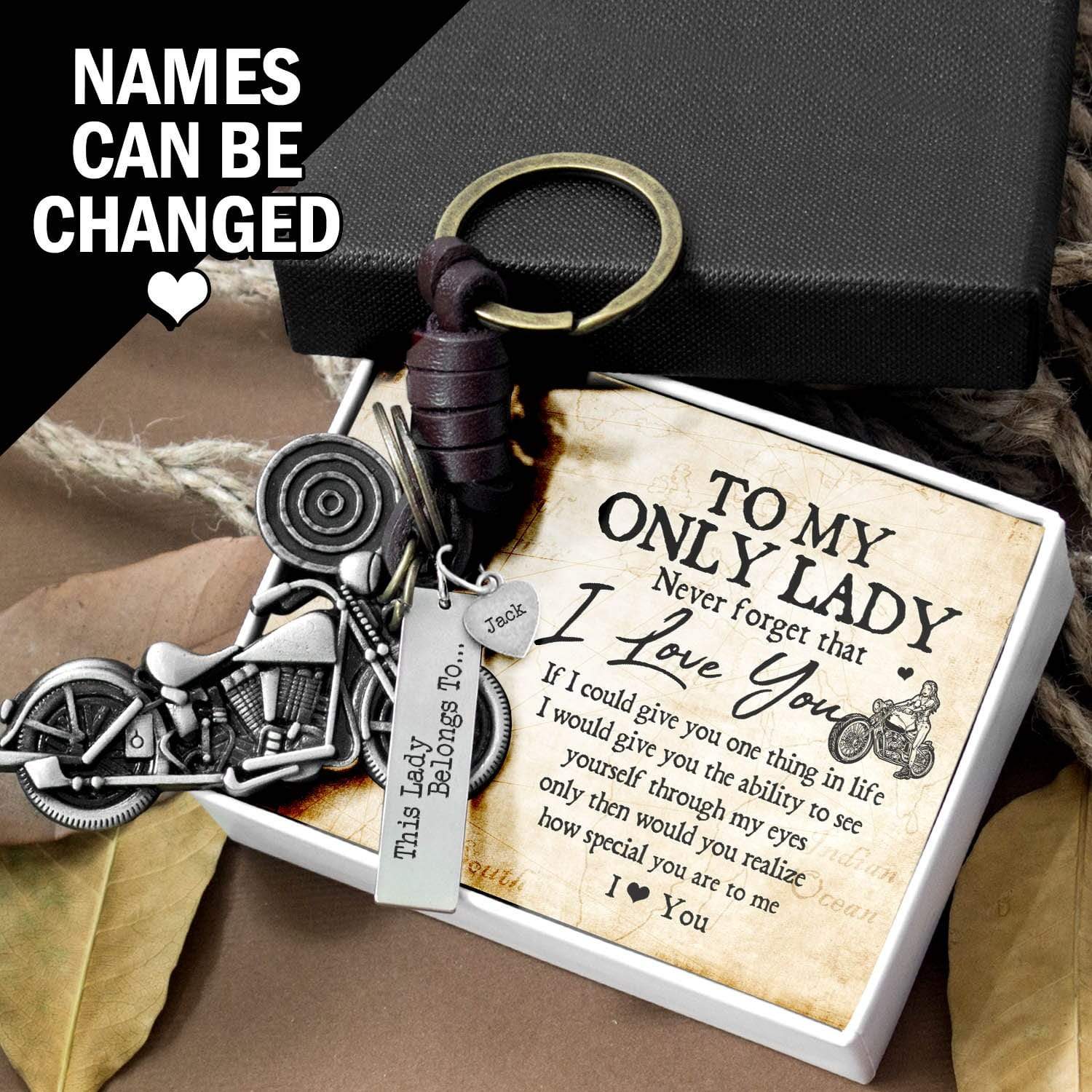 Personalized Motorcycle Keychain - To My Only Lady - You Are To Me - Gkx13005