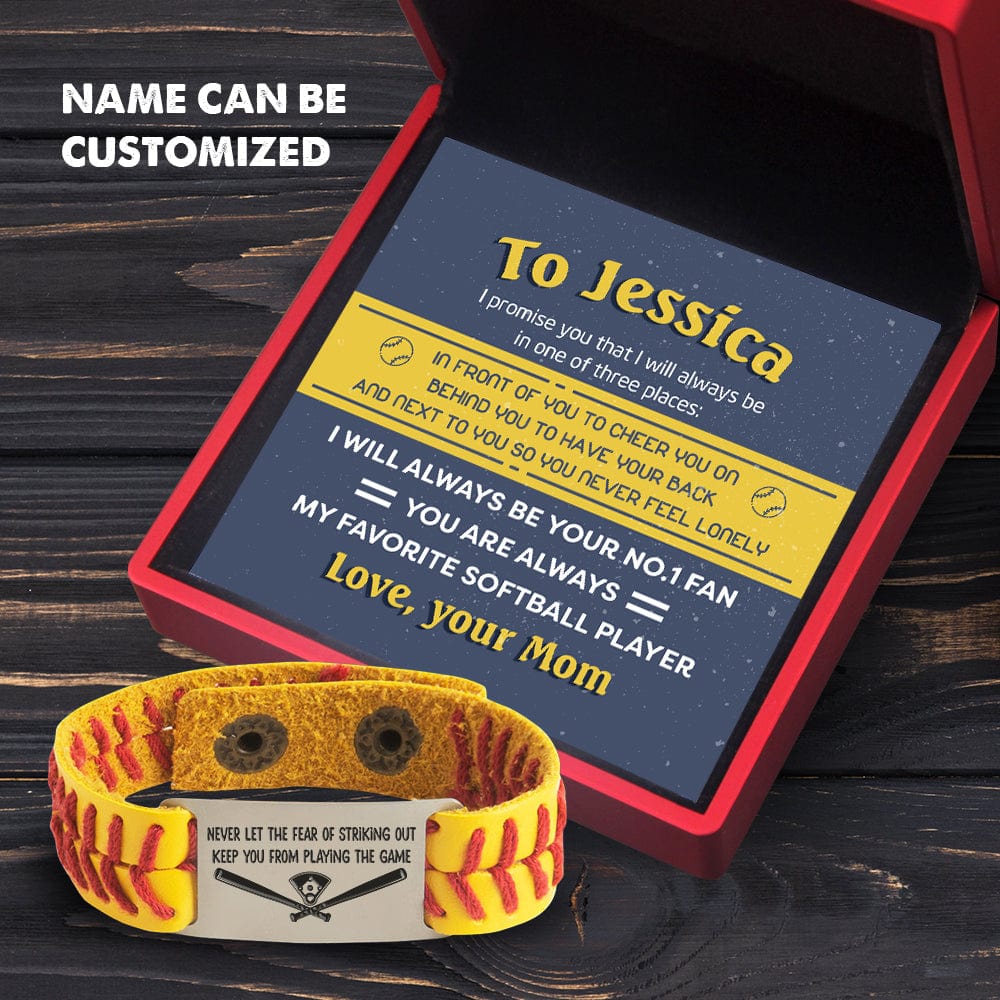 Personalized Softball Bracelet - Softball - To My Daughter - From Mom - I Will Always Behind You - Gbzk17003