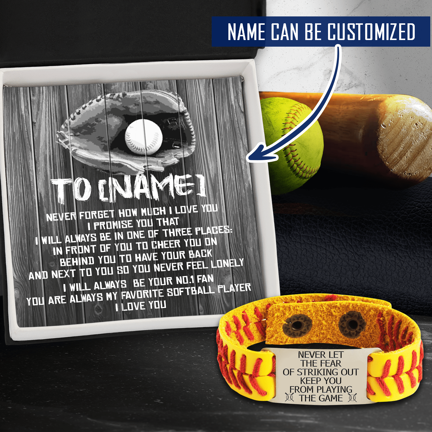 Personalized Softball Bracelet - Softball - To My Daughter - Never Forget How Much I Love You - Gbzk17012