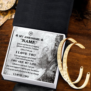 Personalized Viking Rune Couple Bracelets - My Awesome Viking Man - You Are The Monster I Needed - Gbt26001