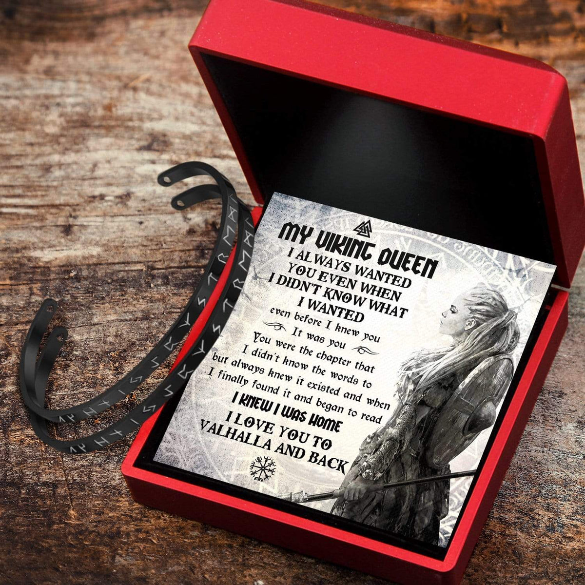 Personalized Viking Rune Couple Bracelets - To My Shieldmaiden - I Love You To Valhalla And Back - Gbt13024