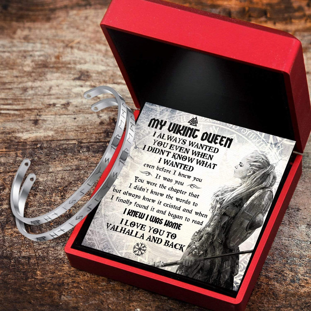 Personalized Viking Rune Couple Bracelets - To My Shieldmaiden - I Love You To Valhalla And Back - Gbt13024