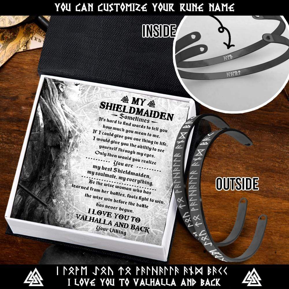 Personalized Viking Rune Couple Bracelets - Viking - To My Shieldmaiden - I Love You To Valhalla And Back - Gbt13029