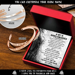 Personalized Viking Rune Couple Bracelets - Viking - To My Shieldmaiden - I Love You To Valhalla And Back - Gbt13029