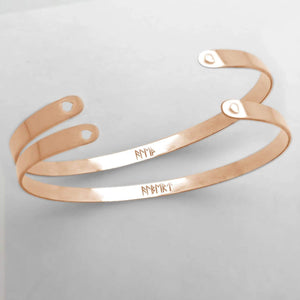 Personalized Viking Rune Couple Bracelets - Viking - To My Shieldmaiden - I Love You To Valhalla And Back - Gbt13029