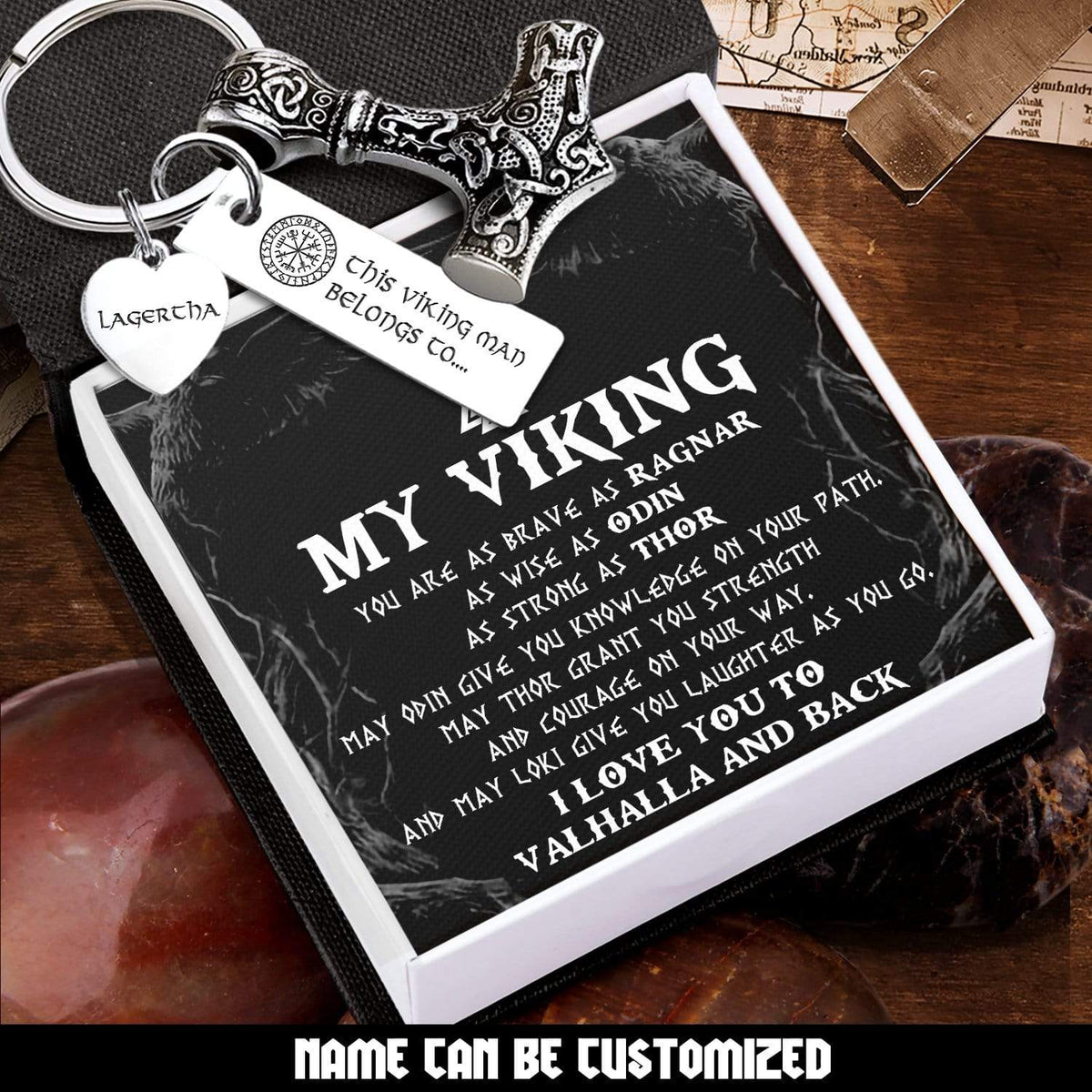 Personalized Viking Thor Keychain - Viking - My Viking - I Love You To Valhalla And Back - Gkbv26002