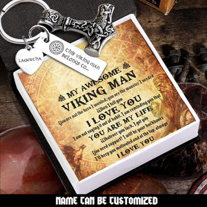 Personalized Viking Thor Keychain - Viking - My Viking Man - I Love You - Gkbv26003