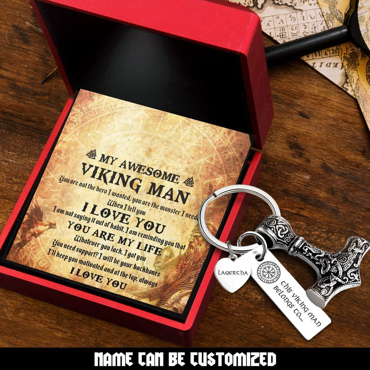 Personalized Viking Thor Keychain - Viking - My Viking Man - I Love You - Gkbv26003