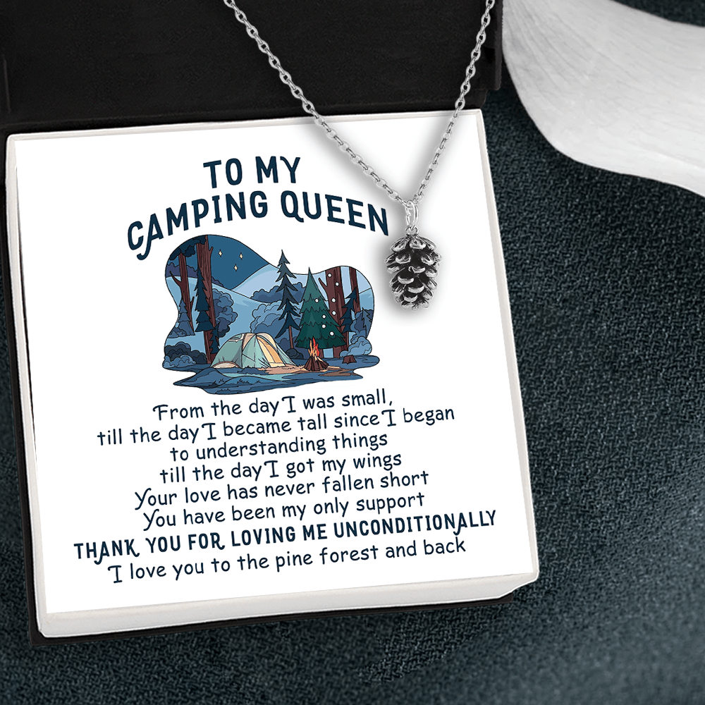 Pinecone Necklace - Camping - To My Camping Queen - Thank You For Loving Me Unconditionally - Gnoi19001