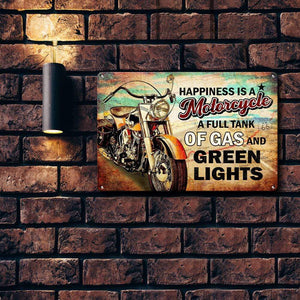 Printed Metal Sign - Biker - To My Man - Happiness Is A Motorcycle - Pwd26003