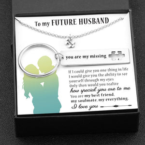 Puzzle Keychain And Necklace Set - To My Future Husband - How Special You Are To Me - Gnq24002