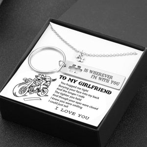 Puzzle Keychain And Necklace Set - To My Girlfriend - Home Is Wherever I'm With You - Gnq13001
