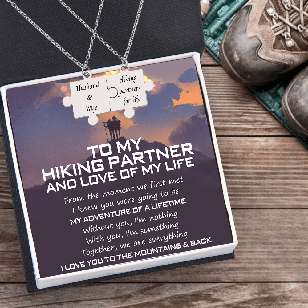 Puzzle Piece Necklace - Hiking - To My Hiking Partner - Together, We Are Everything - Glmb15001