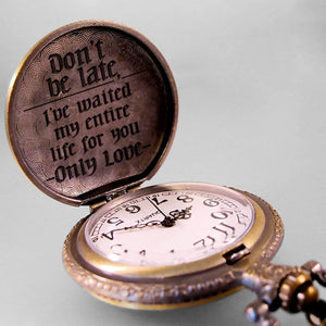 Quartz Pocket Watch - Biker Gift Idea - To my man - Don't be late, I’ve waited my entire life for you - Old School Biker - GWB26001