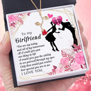 Red Rose Necklace - Family - To My Girlfriend - I Love You - Gnzn13001