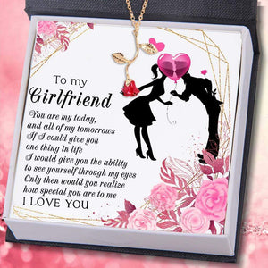 Red Rose Necklace - Family - To My Girlfriend - I Love You - Gnzn13001