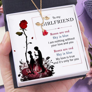 Red Rose Necklace - Family - To My Girlfriend - My Love Is True - Gnzn13002