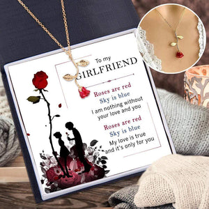 Red Rose Necklace - Family - To My Girlfriend - My Love Is True - Gnzn13002
