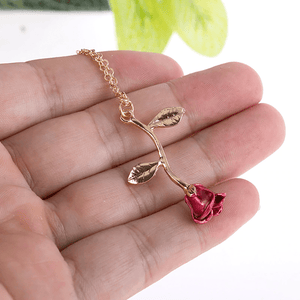 Red Rose Necklace - Family - To My Girlfriend - The Way I Love You - Gnzn13003