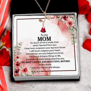 Red Rose Necklace - Family - To My Mom - I Love You Forever And Always - Gnzl19003