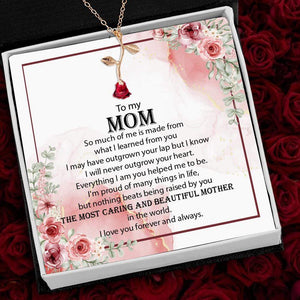 Red Rose Necklace - Family - To My Mom - I Love You Forever And Always - Gnzl19003