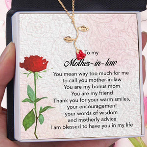 Red Rose Necklace - Family - To My Mother-In-Law - Thank You For Your Warm Smiles - Gnzn19003