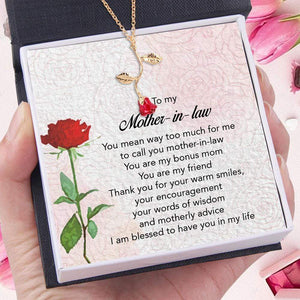 Red Rose Necklace - Family - To My Mother-In-Law - Thank You For Your Warm Smiles - Gnzn19003