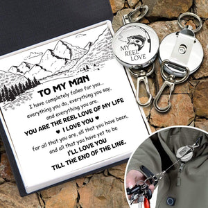 Retractable Pull Keychain - Fishing - To My Man - I Love You - Gkze26001