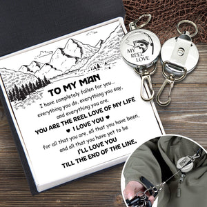 Retractable Pull Keychain - Fishing - To My Man - I Love You - Gkze26001
