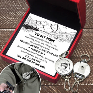 Retractable Pull Keychain - Fishing - To My Man - I Love You - Gkze26001