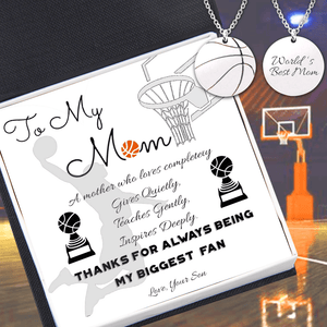 Round Necklace - Basketball - To My Mom - Thanks For Always Being My Biggest Fan - Gnev19011