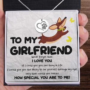 Round Necklace - Dog - To My Girlfriend - I love you - Gnev13007
