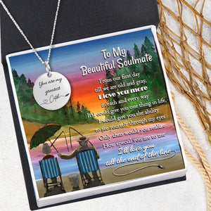 Round Necklace - Fishing - To My Beautiful Soulmate - I Love You More - Gnev15007
