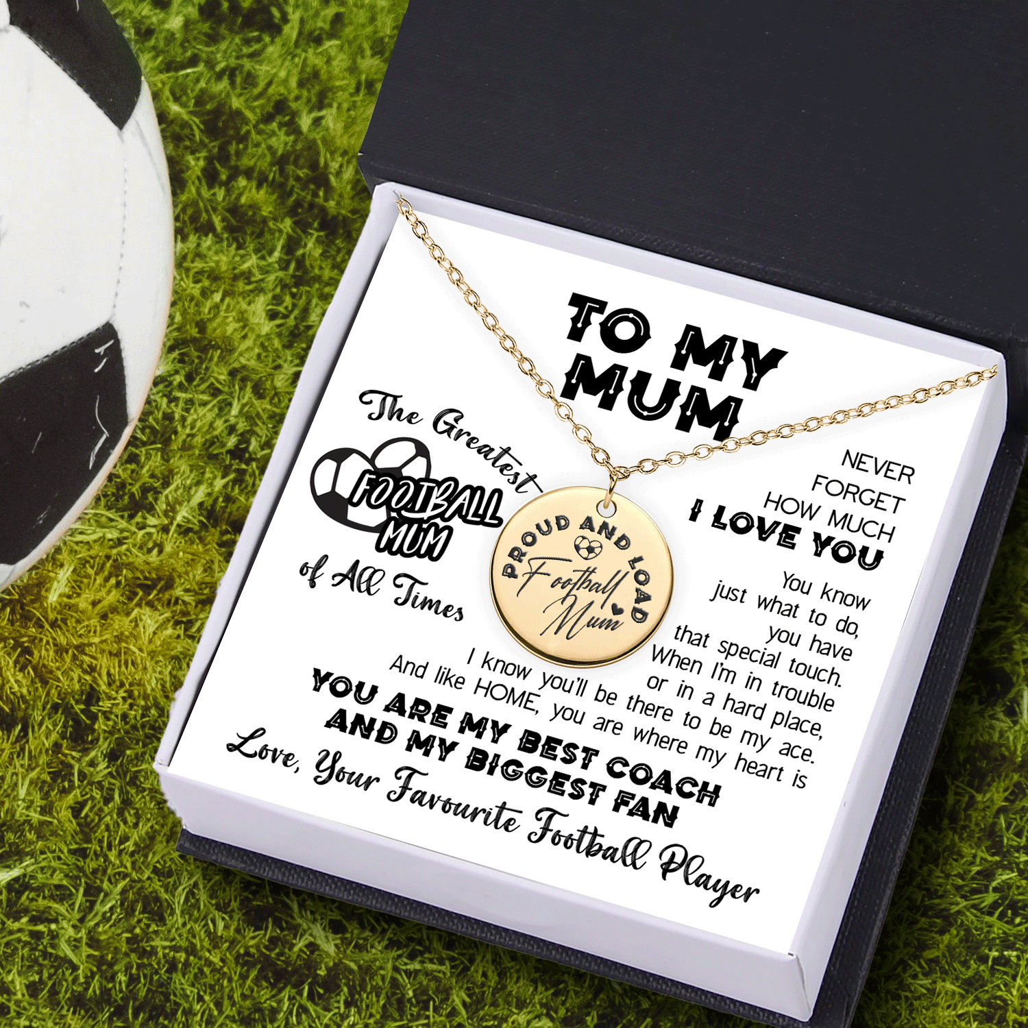Round Necklace Football To My Mum You Are My Best Coach And