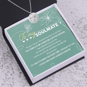 Round Necklace - Garden - To My Soulmate - You Complete Me - Gnev15009